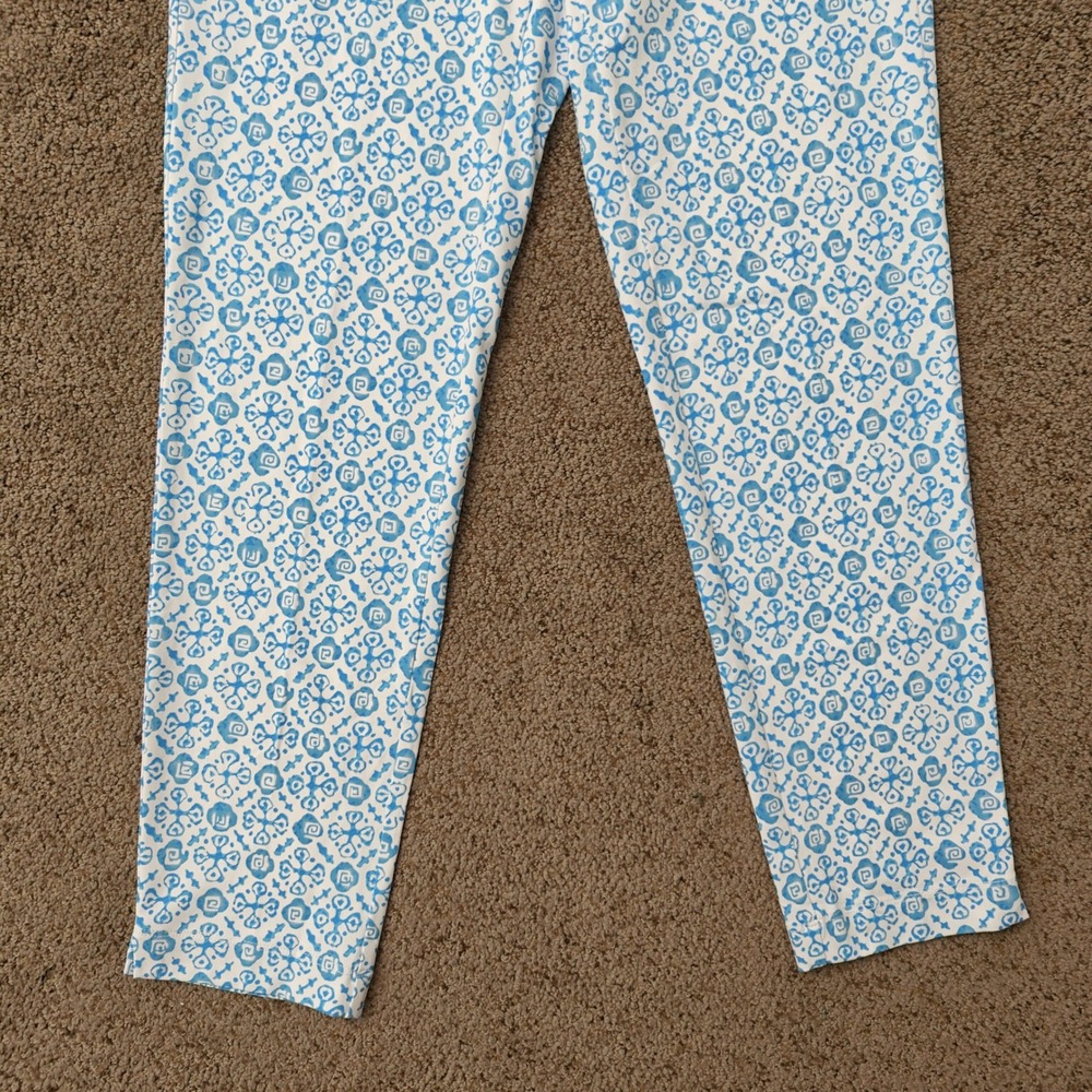 J.McLaughlin Lexie‎ Leggings Womens XS Blue White Geometric Tile Print Cropped - Picture 4 of 14